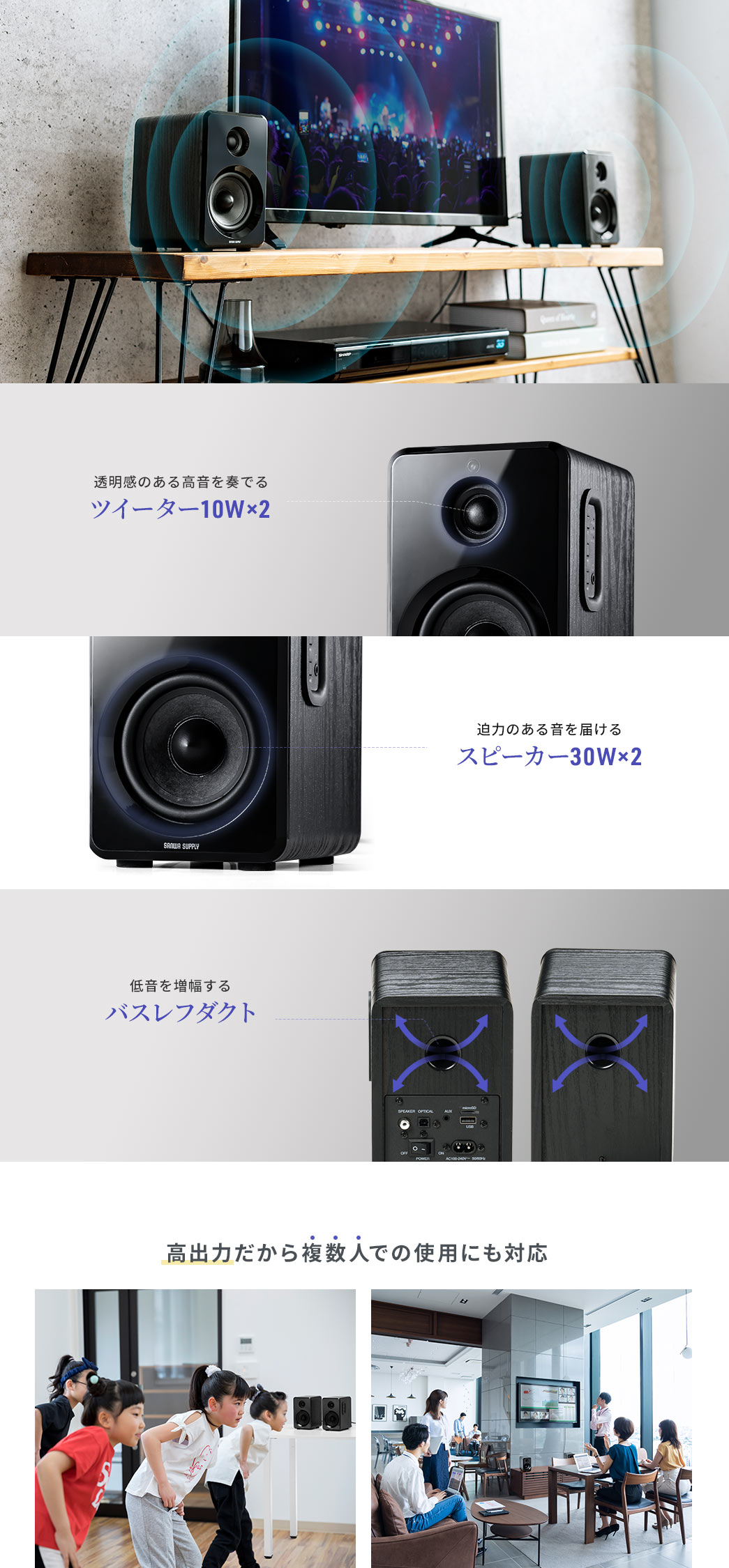 ̂鍂tłcC[^[10W~2 ͂̂鉹͂Xs[J[30W~2 ቹ𑝕oXt_Ng